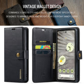 DG.MING Crazy Horse Texture Detachable Magnetic Leather Phone Case, For Google Pixel 7A